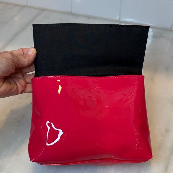 Yves Saint Laurent Purse NWOT red patent leather clutch cosmetic Bag - Picture 14 of 17
